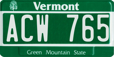 VT license plate ACW765