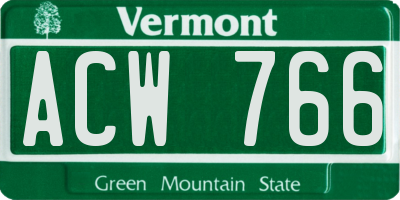 VT license plate ACW766