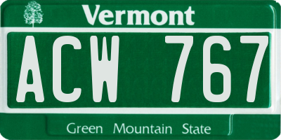 VT license plate ACW767