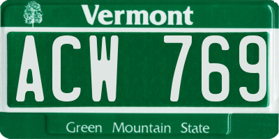 VT license plate ACW769