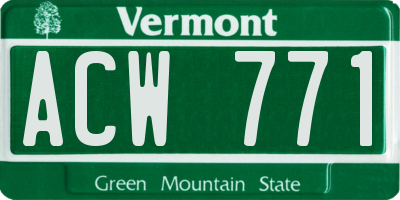 VT license plate ACW771