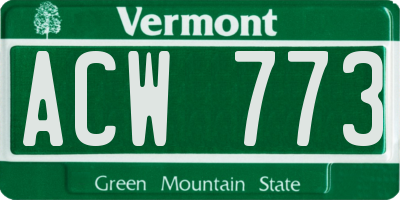 VT license plate ACW773