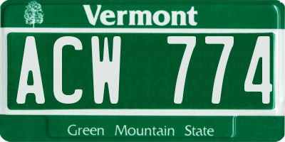 VT license plate ACW774