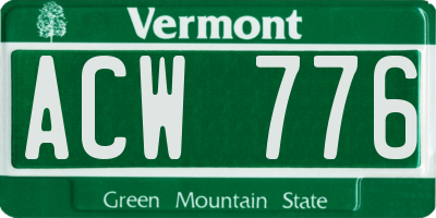 VT license plate ACW776
