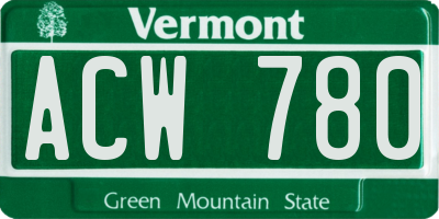 VT license plate ACW780
