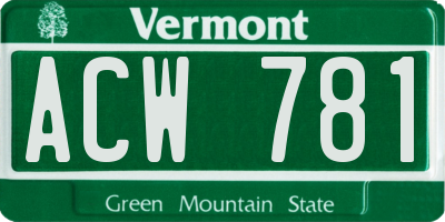 VT license plate ACW781