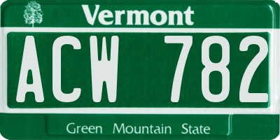 VT license plate ACW782