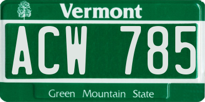VT license plate ACW785