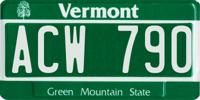 VT license plate ACW790