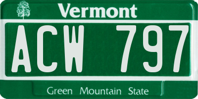 VT license plate ACW797