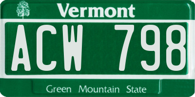 VT license plate ACW798