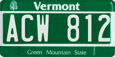 VT license plate ACW812