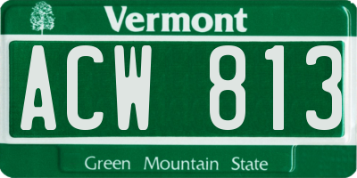 VT license plate ACW813