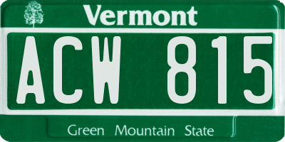 VT license plate ACW815