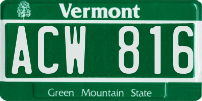 VT license plate ACW816