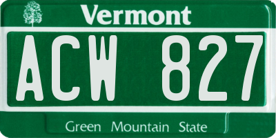 VT license plate ACW827