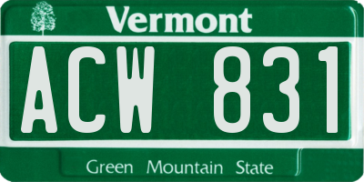 VT license plate ACW831