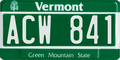 VT license plate ACW841