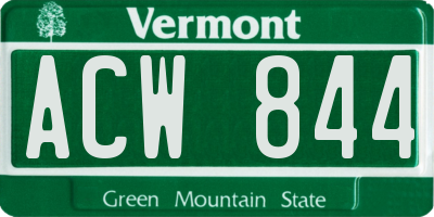 VT license plate ACW844
