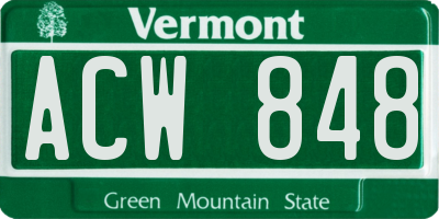 VT license plate ACW848