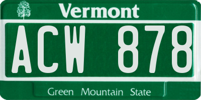 VT license plate ACW878
