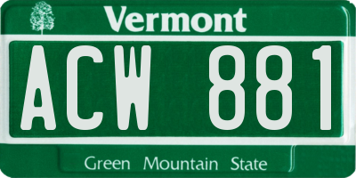 VT license plate ACW881