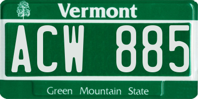 VT license plate ACW885