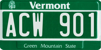 VT license plate ACW901