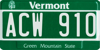 VT license plate ACW910