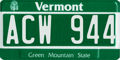 VT license plate ACW944