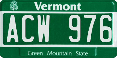 VT license plate ACW976