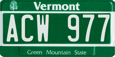 VT license plate ACW977