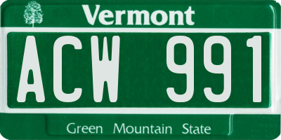 VT license plate ACW991