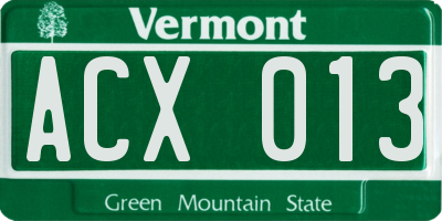 VT license plate ACX013