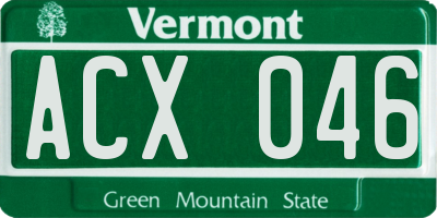 VT license plate ACX046