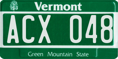 VT license plate ACX048