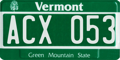 VT license plate ACX053