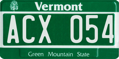 VT license plate ACX054
