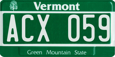 VT license plate ACX059
