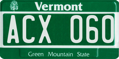 VT license plate ACX060