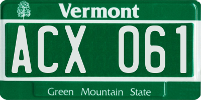 VT license plate ACX061