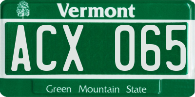VT license plate ACX065