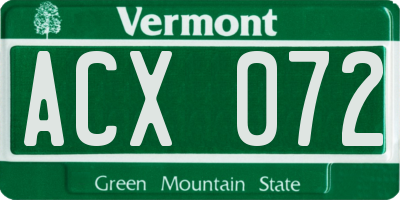 VT license plate ACX072