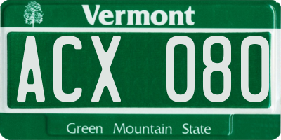 VT license plate ACX080