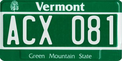 VT license plate ACX081