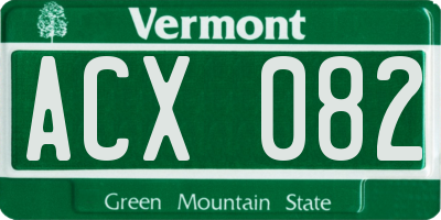 VT license plate ACX082