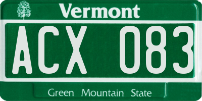 VT license plate ACX083