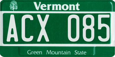 VT license plate ACX085