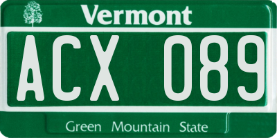VT license plate ACX089