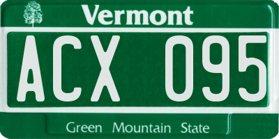 VT license plate ACX095